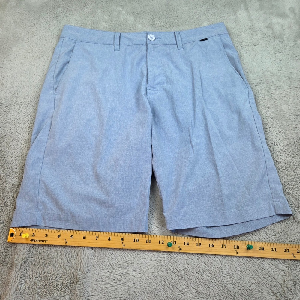 Travis Mathew Beck Performance Shorts Mens 34 Stretch Golf Casual Heather Blue